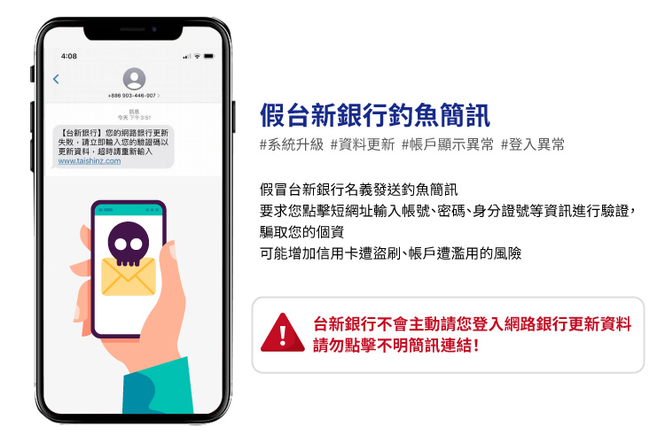 第一區_認識詐騙情境__假台新銀行釣魚簡訊